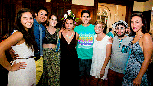 students at an event